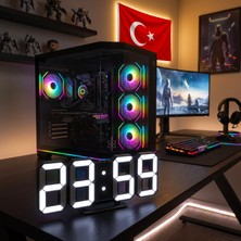 Techbase Dijital Saat 3D Dekoratif Saat-Takvim-Alarm Termometre 07 Beyaz