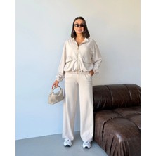 Trend Butik Burada Fermuarlı Kadın Eşofman Takımı Günlük Rahat Spor Takım