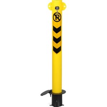 Ayışığı Gömme Kilitli Çıkmalı Boru Otopark Direği 75 cm – Çift Anahtarlı Park Bariyeri, Sarı Siyah, Dış Mekan Dayanımlı