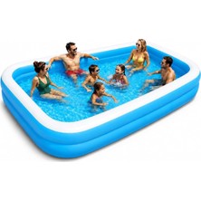 Jumbo Boy Şişme Havuz, 3.05 Metre Dikdörtgen Jumbo Aile Havuzu, 3 Katmanlı Dayanıklı Pvc Uv G�