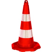 Evelux 52 cm Tpe Trafik Konisi | Reflektörlü, Zincir Takılabilir, Dayanıklı Yol Güvenlik Konisi (1.25 Kg)