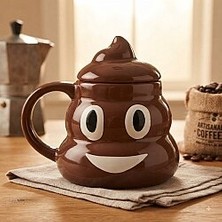 Palto Tasarım Emoji Figürlü 3D Kupa - Eğlenceli Dekoratif Kahve ve Çay Bardağı