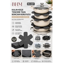 Bhm Kalın Keçe Tencere Tava Borcam Koruyucu 6'lı Set 30X30 cm Çizdirmez Tencere Arası Ayırıcı Mutfak Düzenleyici