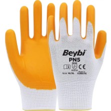 Beybi Pn5 Polyester Örme Nitril Iş Eldiveni | 13G Nefes Alabilir, 1/2 Nitril Kaplama, Gıda Temasına Uygun, Dayanıklı