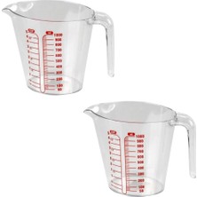 Dereceli Ölçü Kabı 1000 ml Hacminde 10 Aralıklı Sert Plastik Ölçü Kabı 1l (2, 1000 Ml)
