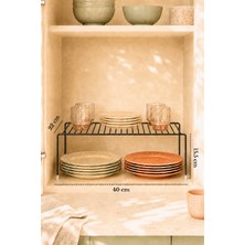 Edora Home Mat Siyah Dolap İçi Düzenleyici Tel Raf Fincan Tabak Kase Organizer Paslanmaz Metal