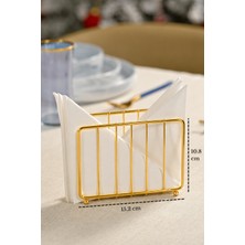 Edora Home Parlak Altın Kafes Peçetelik Peçete Standı Kafe Restoran Otel Dekoratif Paslanmaz Metal