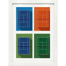 Kaynock Grand Slams, Tenis Poster Tablo Beyaz