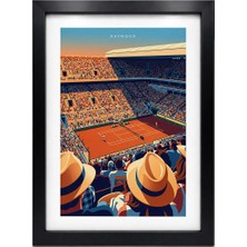Kaynock Roland Garros, Tenis Poster Tablo Siyah