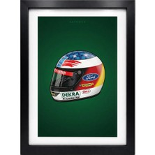 Kaynock Michael Schumacher 1994 Kask, Formula 1, F1, Poster Tablo Siyah