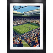 Kaynock Wimbledon Stadium, Tenis Poster Tablo Siyah
