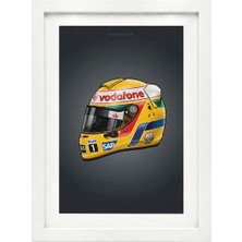 Kaynock Lewis Hamilton 2008 Kask, Formula 1, F1, Poster Tablo Beyaz