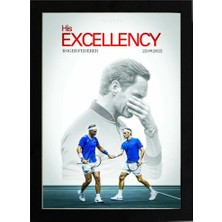 Kaynock Roger Federer His Excellency, Tenis, Poster Tablo Dijital Tasarım Tablo Siyah