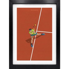 Kaynock Rafael Nadal, Tenis Poster Tablo Siyah
