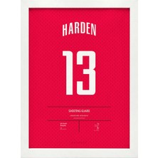 Kaynock James Harden, Houston Rockets, Basketbol, Nba Poster Tablo Beyaz
