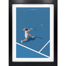 Kaynock Iga Swiatek, Tenis Poster Tablo Siyah