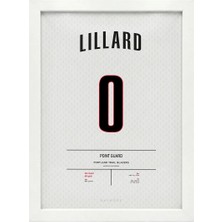 Kaynock Damian Lillard, Portland Trail Blazers, Basketbol, Nba Poster Tablo Beyaz