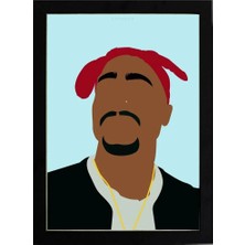 Kaynock Tupac Shakur, 2pac, Rap, Müzik Poster Tablo, Music, Poster Tablo Dijital Tasarım Tablo Siyah