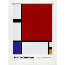 Kaynock Piet Mondrian Red, Blue And Yellow Beyaz