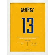 Kaynock Paul George Poster Tablo, Nba Indiana Pacers, Dijital Tasarım Tablo Beyaz