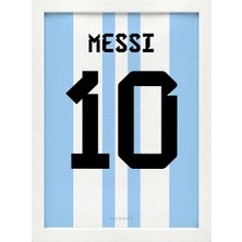 Kaynock Lionel Messi, Arjantin Jersey, Forma Tablo, Futbol Poster Tablo Dijital Tasarım Tablo Beyaz