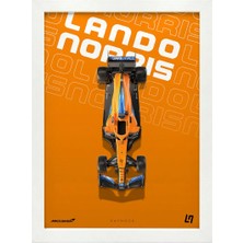 Kaynock Lando Norris, Mclaren, Formula 1, F1 Poster Tablo Beyaz