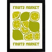 Kaynock Green Lime 2, Meyve, Minimal, Ev Dekorasyon, Mutfak Kafe Dekorasyon Poster Tablo