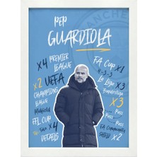 Kaynock Pep Guardiola, Manchester City, Futbol Poster Tablo Dijital Tasarım Tablo Beyaz