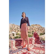 Aria's Closet Arias Closet Etnik Desenli Saten Etek Takımı