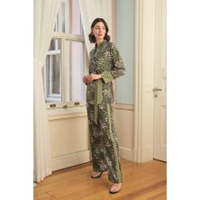 Aria's Closet Arias Closet Çiçek Yaprak ve Etnik Desenli Pijama Takımı
