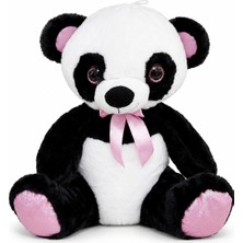 45 cm Pembe Detaylı Peluş Panda – Yumuşak Sevimli Uyku ve Oyun Arkadaşı