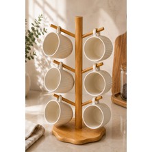Porsima Bamboo Çiçek Desenli Bardak Askılığı