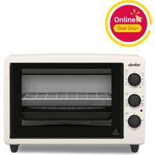 Simfer 3422 Bej 34 Lt Statik Mini/midi Fırın - 4 Fonksiyon, Programlanabilir Pişirme & Isı Kontrol Sistem