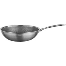 Leggno Elite Pro 3ply Petek Dokulu Çelik Wok Tava 20 cm