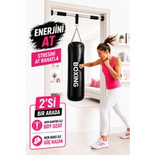 Spor Byfit 70 cm Boks Torbası ve Kapı Barfiks Demiri - 2 Si 1 Arada