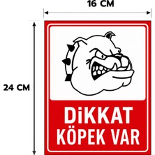 ADS Reklam 6 Adet Dikkat Köpek Var Izinsiz Girilmez Yapışkanlı Sticker Levha,  16X24, 20X30 (A4), 30X42 (A3) cm Boyut Seçeneklerinde Folyo Baskı Sticker, Kişiselleştirilebilir Levha