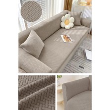 Arife Home Koltuk Örtüsü Tuğla Desen Koltuk Kılıfı Esnek Yıkanabilir 3 Kişilik Bir Adet Sofa Cover