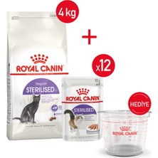 Royal Canin STERILISED37 - Kuru Kedi Maması 2 kg + Yaş Mama 12X85 gr + Ölçü K