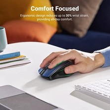Skygo Revify Ergonomische Draadloze Muis Met USB Ontvanger 2.4 Ghz Silent Click USB Muis 4000 Dpı Verstelbaar Compatibel Met Pc,tablet,laptop,windows,macos, Linux. (Blauw)