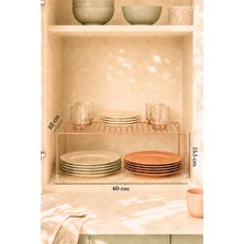 Edora Home Rose Dolap İçi Düzenleyici Tel Raf Fincan Tabak Kase Organizer Paslanmaz Metal