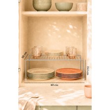 Edora Home Mat Gümüş Dolap İçi Düzenleyici Tel Raf Fincan Tabak Kase Organizer Paslanmaz Metal