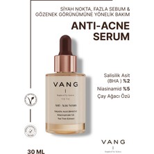 VANG Niacinamide & Salicylic Acid Serum, Akneye Meyilli Ciltler İçin, Siyah Nokta & Gözenek Görünümü Karşıtı, 30 ml