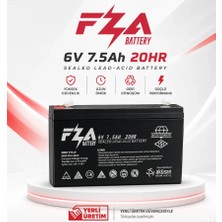 Fza 6V 7.5AH Agm Bakımsız Kuru Çocuk Arabası Aküsü 151X34X94 mm