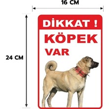 Ads Reklam 6 Adet Dikkat Köpek Var Izinsiz Girilmez Yapışkanlı Sticker Levha,  16X24, 20X30 (A4), 30X42 (A3) cm Boyut Seçeneklerinde Folyo Baskı Sticker, Kişiselleştirilebilir Levha