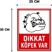 Ads Reklam Dikkat Köpek Var Levhası,  25X35, 20X30 (A4), 30X42 (A3) cm Boyut Seçeneklerinde Dekota Kişiselleştirilebilir Levha + Yapışkan Bant