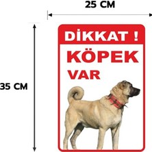 Ads Reklam Dikkat Köpek Var Levhası,  25X35, 20X30 (A4), 30X42 (A3) cm Boyut Seçeneklerinde Dekota Kişiselleştirilebilir Levha + Yapışkan Bant