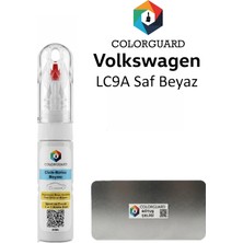 COLORGUARD Volkswagen LC9A Saf Beyaz İğneli ve Fırçalı Özel Tasarım Şişe Rötuş Boyası ve Profesyonel Rötuş Çeliği Seti