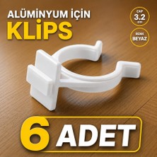 S-Online Alüminyum Baza Klipsi Beyaz Renk 6 Adet 3.2 cm Çapında Dayanıklı Mobilya Ayak Tutucu