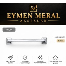 Eymen Meral Aksesuar 160MM Metal Krom Renk Kaliteli Kulp (Vidaları Dahil) Ağır Kaliteli ve Uzun Ömürlü Malzemedir. Şık ve Estetik Görünümlüdür.