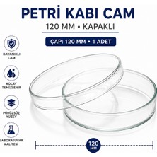Labolist Petri Kabı Cam 120 mm Kapaklı